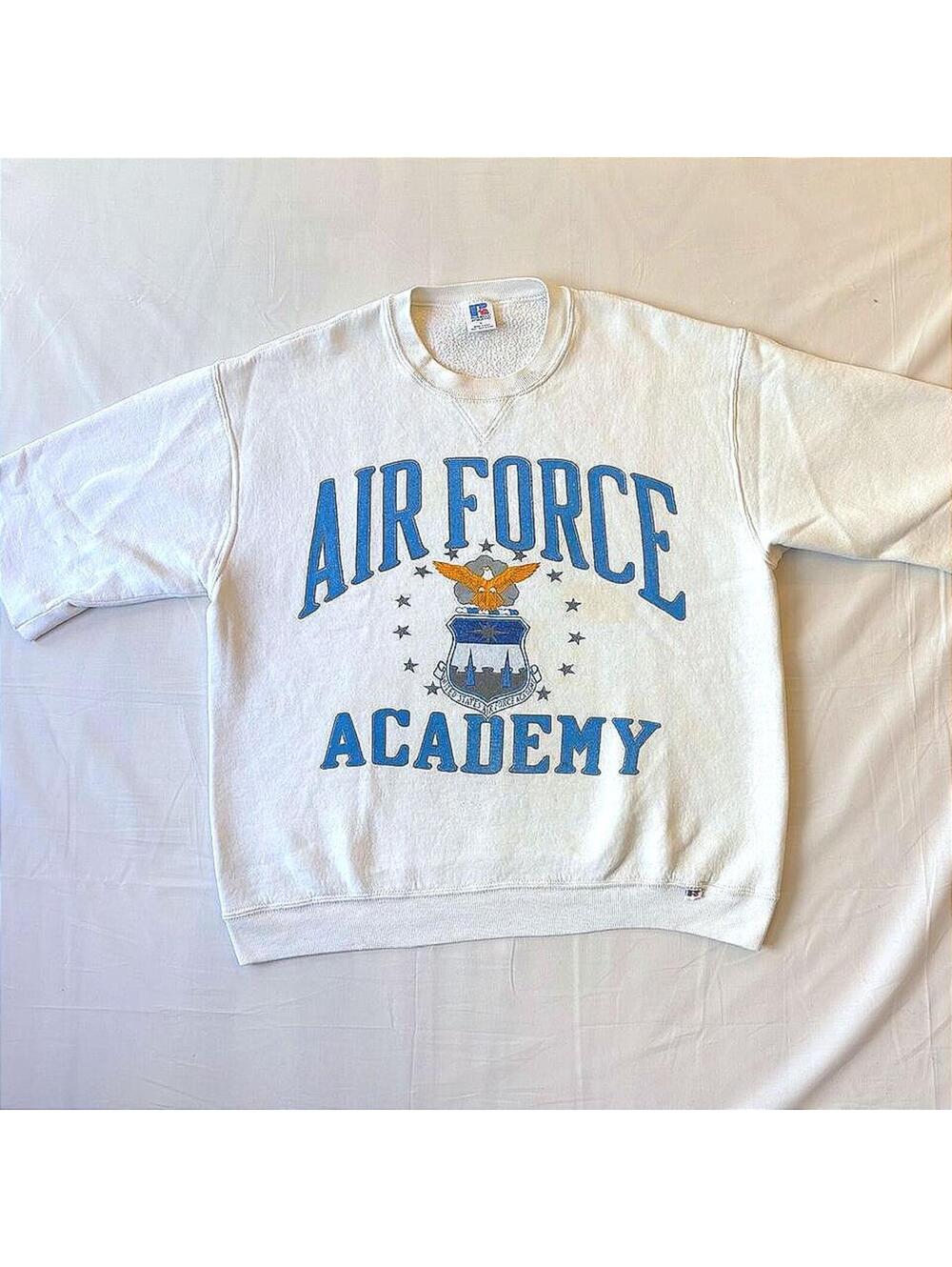 Vintage 80s Russell Athletic Made in USA Air Force Academy Cut Off Sweatshirt L